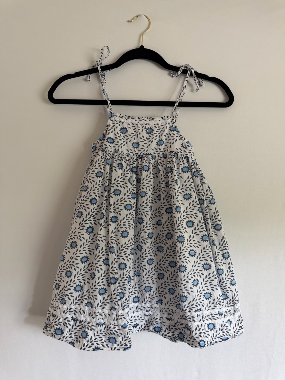 JULIA AMORY x smockingbird Dress Girls size 6 blue white floral